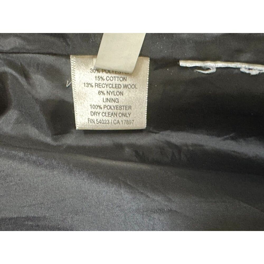 Old Navy Women's Midi Black Marled Wool Blend Trench Coat Size M Belted Lined - Picture 4 of 5